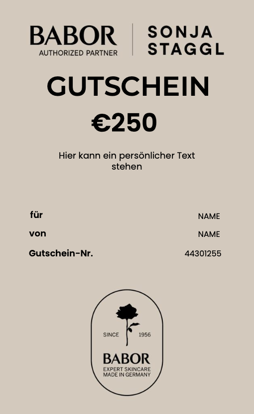 Geschenkgutschein BABOR Logo Univers hochkant